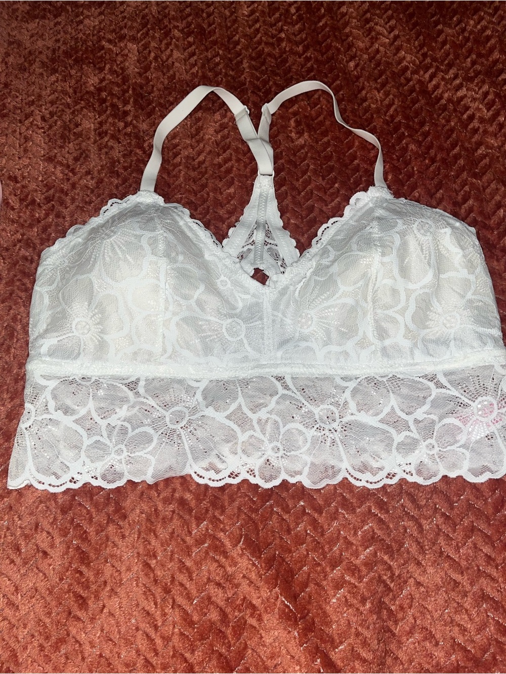 No Boundaries White Floral Lace Bralette